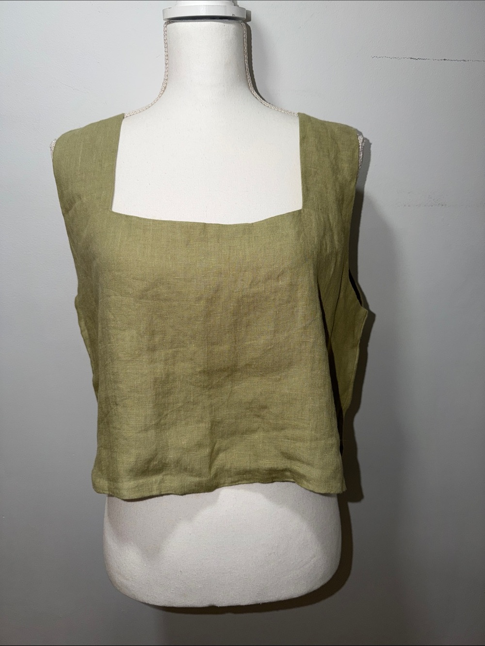 NWT Billy J LINEN Square Neck Sleeveless Top Lightweight Everyday‎ Basic Size 12
